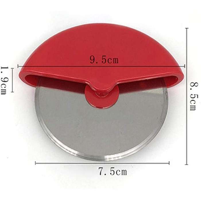 Pizza Cutter Wheel Baking Tool, Stainless Steel with Cover, Black