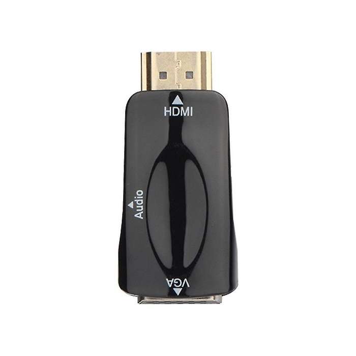 1080p Hdmi Male to Vga Female Adapter 3.5mm Audio Output Cable Black