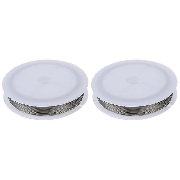 2x Tiger Tail Fil Pour Enfiler Des Perles - 90m / 0.38 Mm / D'argent