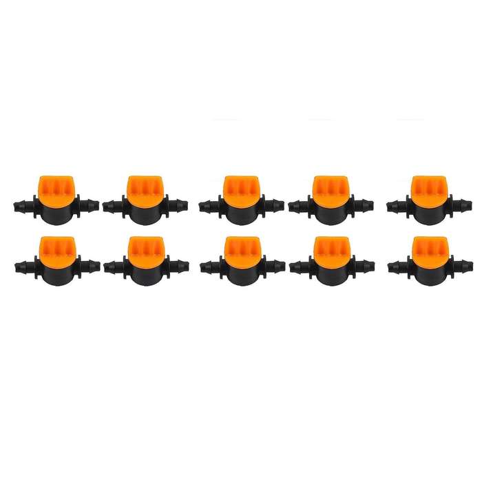 Mini Valve with 4/7mm Hose Irrigation Water Flow Control 10 Pcs