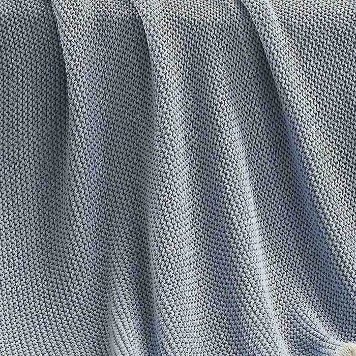 Ruffled Soft Woolen Blanket, Cotton Knitted Blanket, Sofa(light Blue)
