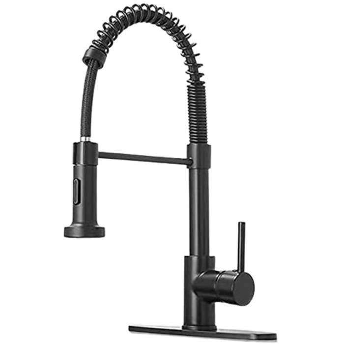 Modern Kitchen Faucet Pull-down Sprayer Kitchen Sink Faucet, Black