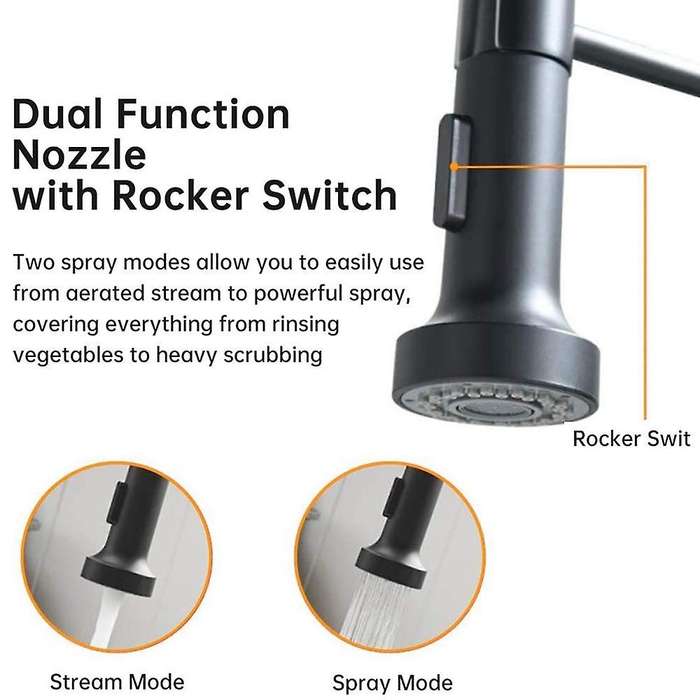 Modern Kitchen Faucet Pull-down Sprayer Kitchen Sink Faucet, Black