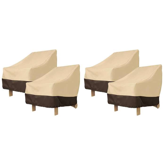 4 Pack 31x33x36 Inch Patio Chair Cover 420d, Waterproof Covers,beige