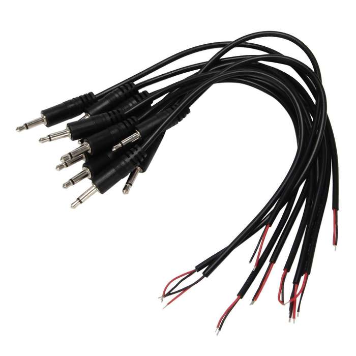 10pcs Male Plug to Bare End Ts 2 Pole Mono 1/8inch 3.5mm Jack Cable