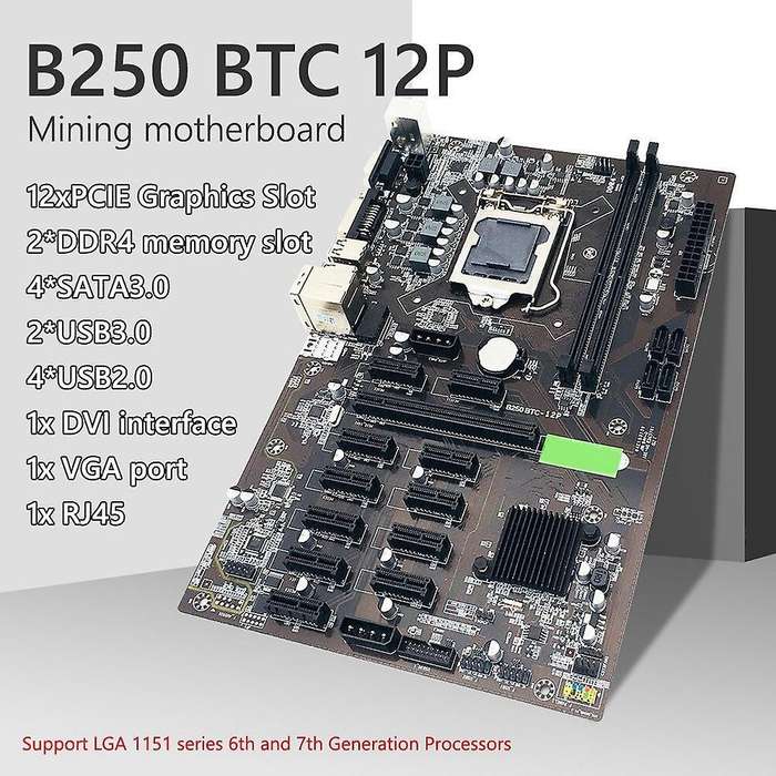 B250 Mining Motherboard Pci-e X16 Lga 1151 Ddr4 for Bitcoin Btc Miner