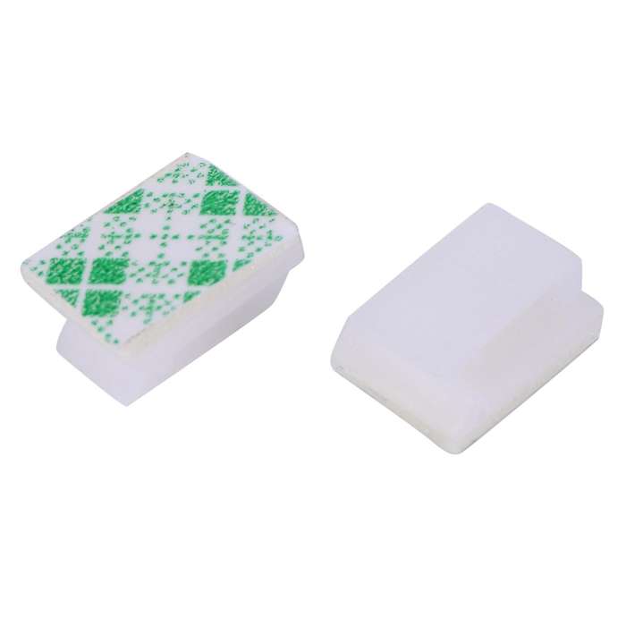 60x Cable Holder Cable Clip Cable Clamp Self-adhesive White