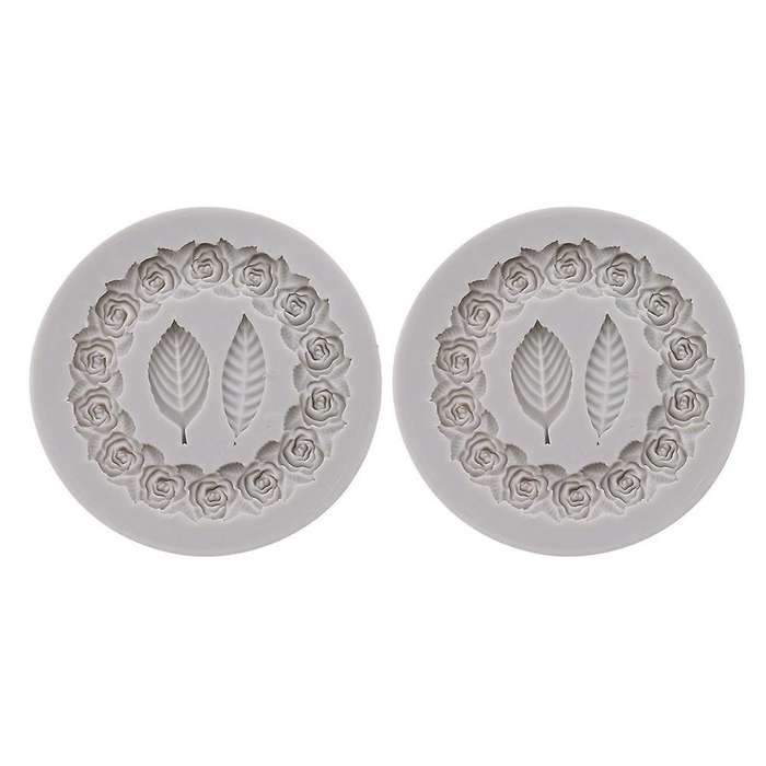 2pcs Rosette Leaves Silicone Mold Cake Diy Sugar Baking Mold