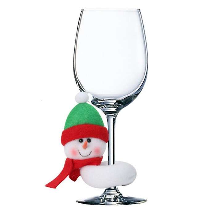 Christmas Santa Claus Snowman Elk Wine Glass Rings Xmas Decorations