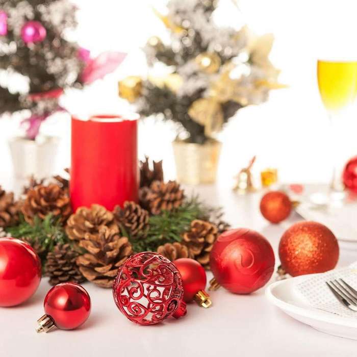 6pcs Christmas Tree Decoration Ball, Hollow Ball,champagne Color