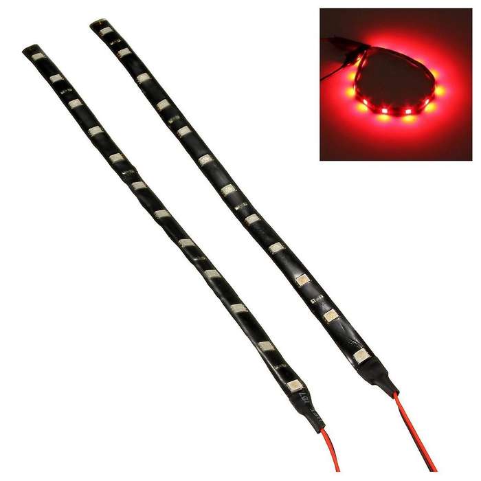 2* 5050 Smd 12 Led Flexible Strip Light 30cm Red