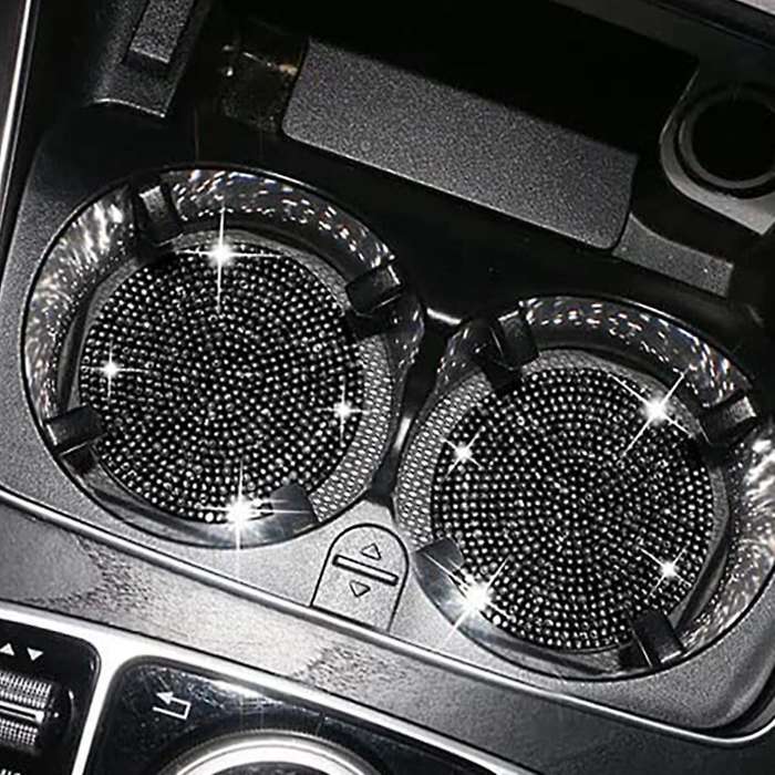 Car Cup Holder Coaster, Universal Vehicle Coasters Insert (black)