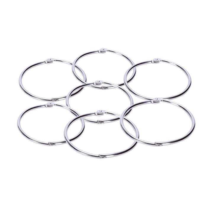 7 Pcs Metal 3.3 Inch Loose Leaf Rings Key Rings for Scrapbooking Book