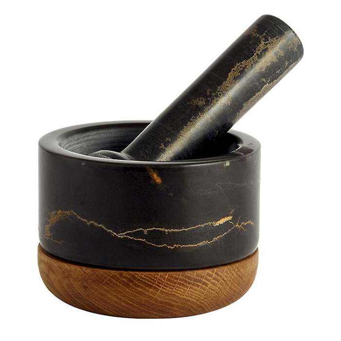 Marble Mortar Pestle Set Herb Cru-sher and Stone Grinder, for Kitchen