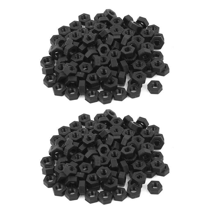 100 Pcs M3 Vite Di Fissaggio In Nylon Esagonali Dadi Nero