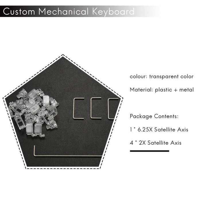 Plate Mounted Stabilizers 6.25x for Mechanical Keyboard(transparent)