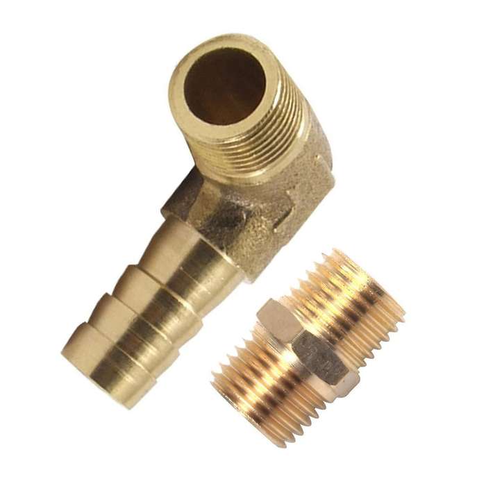8mm Hosex Male Thread 90 Degree Brass Elbow Barb Coupler Connector