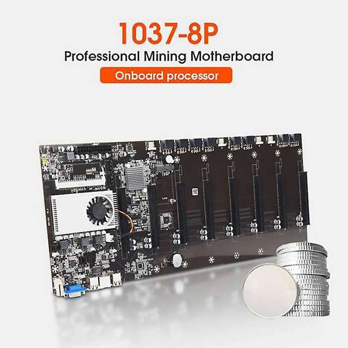 Miner Motherboard Btc-t37 with Cpu Group 8 Gpu Slot Power Cord Ddr3