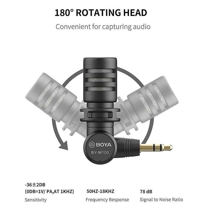 Boya By-m100d Omnidirectional Microphone for Android Ios Dslr Camera