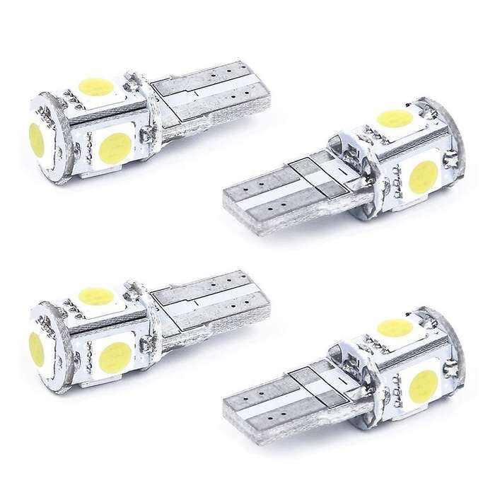 4 X Bulb W5w T10 5 Led Smd White Xenon Night Light Lamp Car Odb