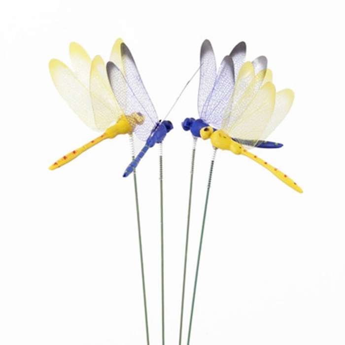 12pcs Artificial Dragonfly Butterflies Garden Decoration Outdoor