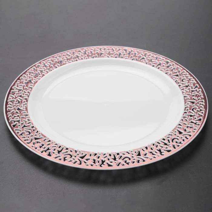 1 Sets Of Rose Gold Disposable Tableware Set Cup Plastic Plate Table
