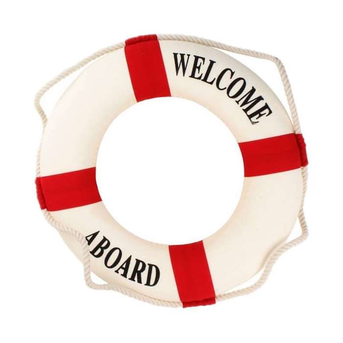 Foam Nautical Life Lifebuoy Wall Hanging Home Decoration Red 14cm