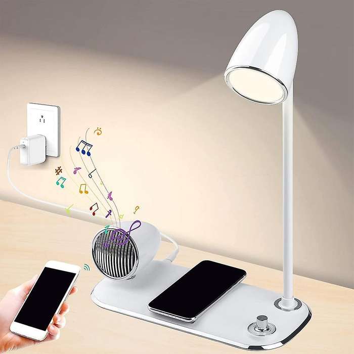 Led Desk Lamp with Wireless Charging ,dimmable ,bluetooth Speaker