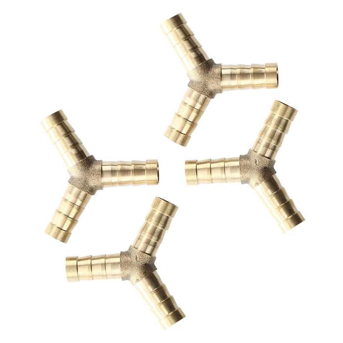 2 X Brass Y Style 3 Ways Hose Barb Connectors Adapters for 8mm Tubing