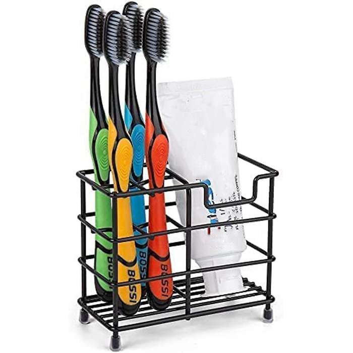 Toothbrush Holders for Bathrooms, Bathroom Black Restroom Decor