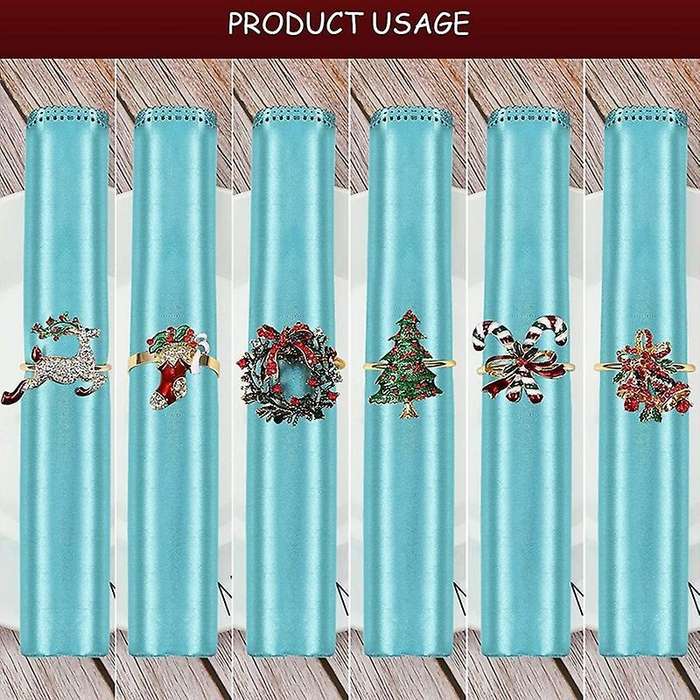 6pcs Christmas Napkin Rings Xmas Napkin Holder Rings Wreath