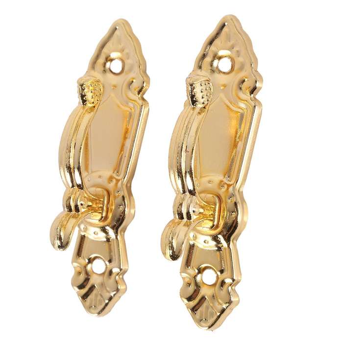 Screw Mount Curtain Tassel Tie Back Tieback Wall Hooks 2pcs Gold Tone