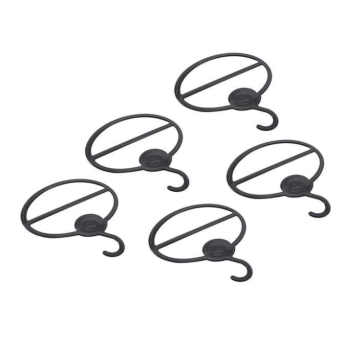 5x Scarf Shawl Oval Plastic Hangers Black 13.5cm12.5cm13.5cmx1.9cm