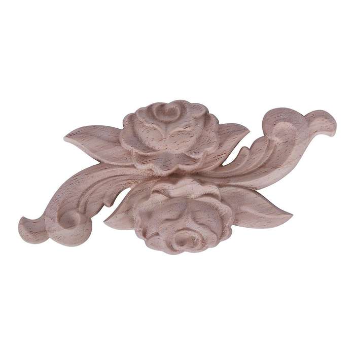 1x Rubber Wood Carved Corner Craft Onlay Applique(12*6cm)