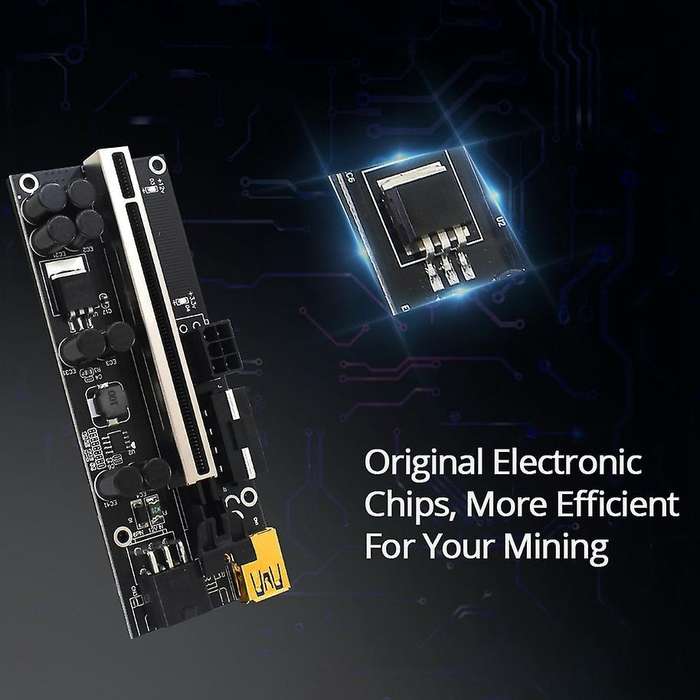 Pcie 1x to 16x Adapter Card Usb3.0 Adapter Board for Btc Miner Black