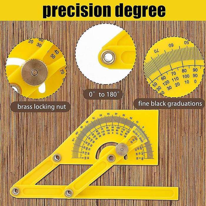 2pcs Plastic Protractor and Angle Finder,measure Arm Ruler Gauge Tool
