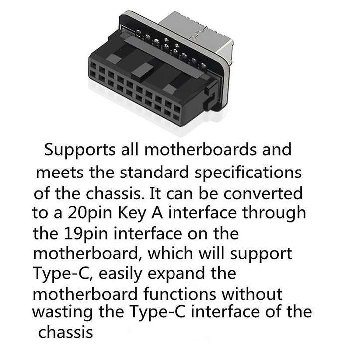 Motherboard Usb3.019p/20p to Type-e90 Degree Adapter