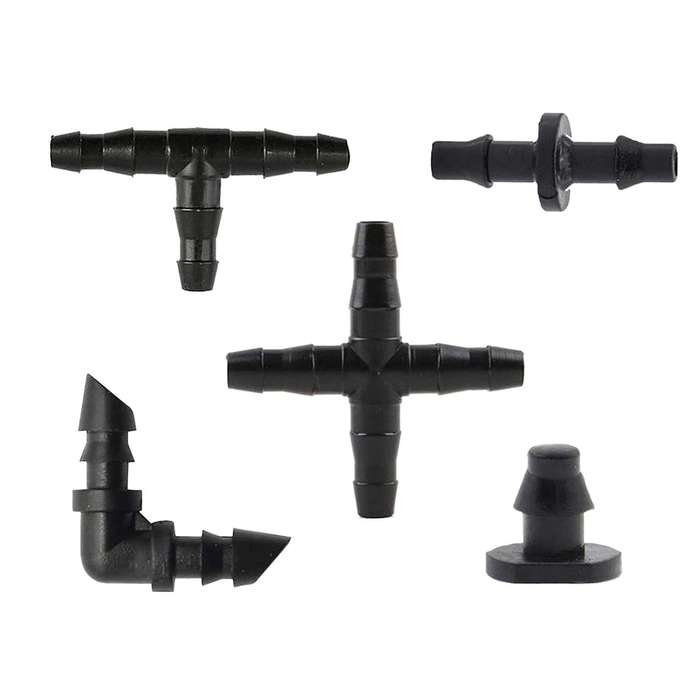 200pcs Irrigation Fittings Kit Drip Irrigation Barbed Connectors