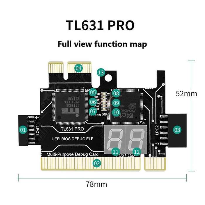 Tl631 Pro Universal Laptop and Pc Pci Pci-e Mini Pci-e Lpc,b