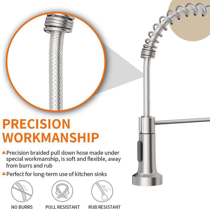 Faucet Low Lead Commercial Solid Brass Single Handle Pull-down