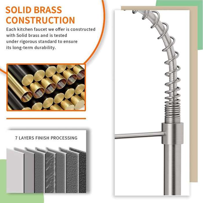 Faucet Low Lead Commercial Solid Brass Single Handle Pull-down