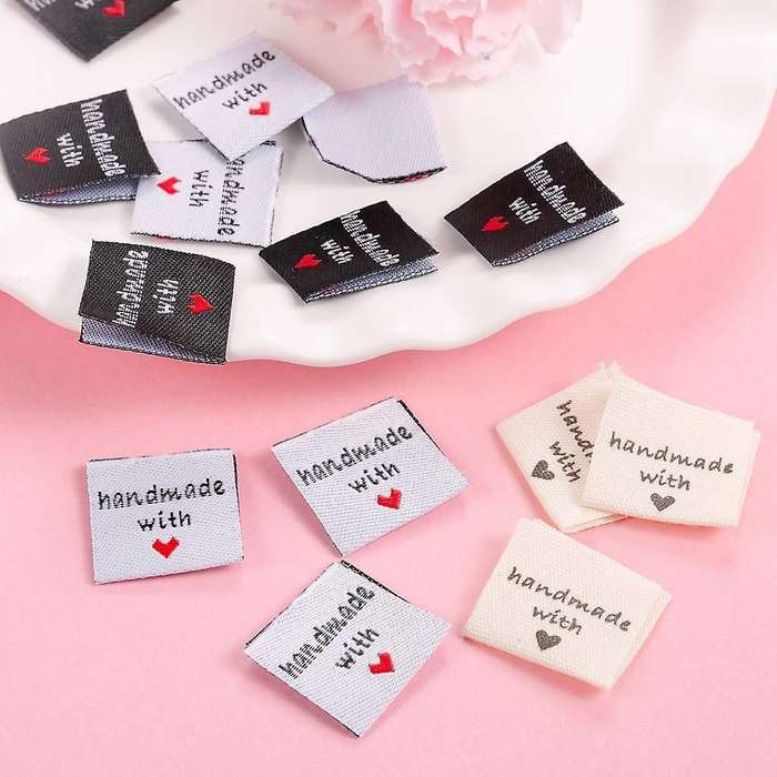 150 Pcs Handmade Sew-on Woven Clothing Labels for Clothes Dolls Hats