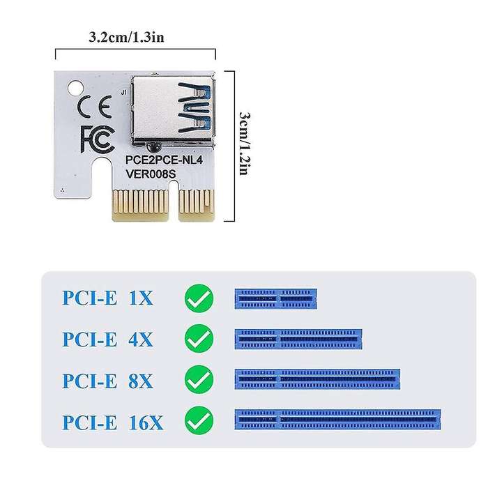 Pci-e 1x Adapter Card,pci-express X1 Slot (ver008s,5 Pack)