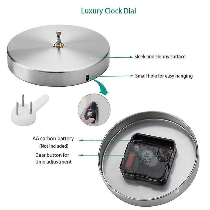 Noiseless Wall Clock Silent Movement Kit with Clock Hands Black