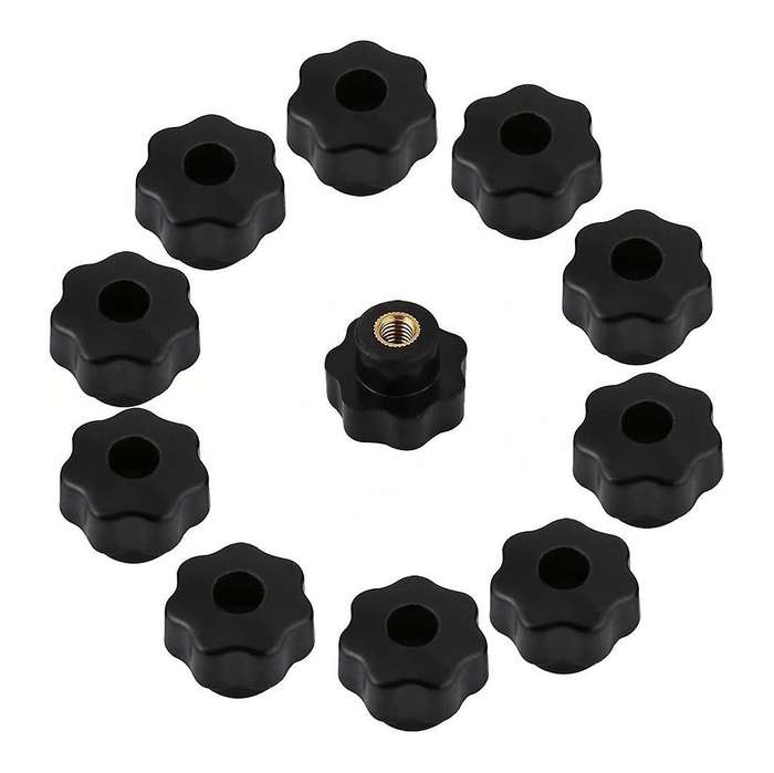 10pcs M6 Internal Thread Knob Screw Plastic Knob Black M6 X 25