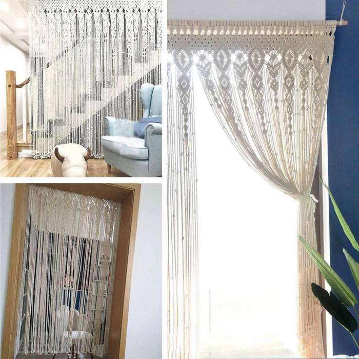 Hanging Room Divider Macrame Curtains Wedding Curtain Boho Wall Decor