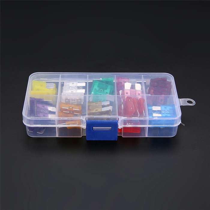 50pcs Blade Fuse 32v Assortment Kit 3a-40a+box for Car
