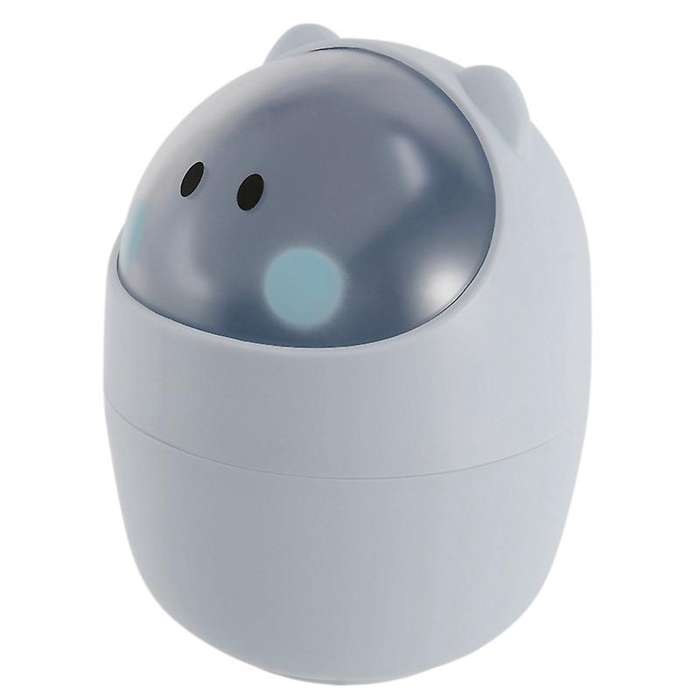 Desktop Garbage Basket Cleaning Barrel Animal Trash Can Blue
