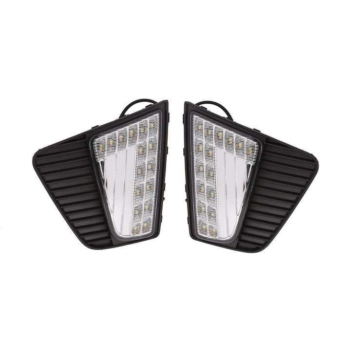 Car Led Daytime Running Light Fog Drl with Yellow Turning Signal Lamp