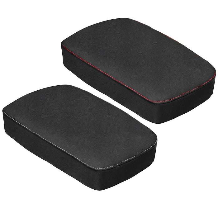 Car Pu Leather Central Armrest Box Cover Protection Gray Line